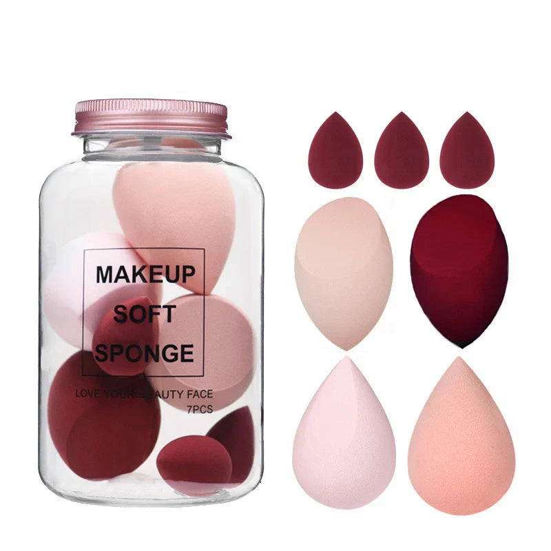 7pcs Makeup Sponges Egg Blender Cosmetics Powder Puff
