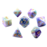 7pcs/set Polyhedral 7-Die Carved Pattern Dice Set D4