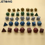 7pcs/set Polyhedral 7-Die Carved Pattern Dice Set D4