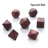 7pcs/set Polyhedral 7-Die Carved Pattern Dice Set D4