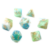 7pcs/set Polyhedral 7-Die Carved Pattern Dice Set D4