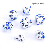 7pcs/set Polyhedral 7-Die Carved Pattern Dice Set D4