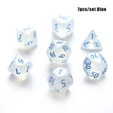 7pcs/set Polyhedral 7-Die Carved Pattern Dice Set D4