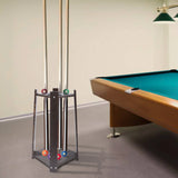 8-Hole Billiard Cue Rack Wood Multifunctional Pool Stick