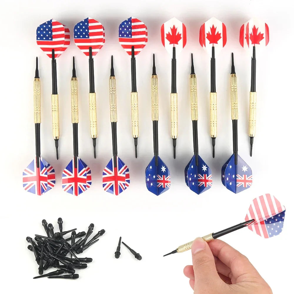 9 Pcs/Sets of Darts With 30 Extra Tips