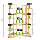 9 Tier Bamboo 17 Potted Plant Stand Rack