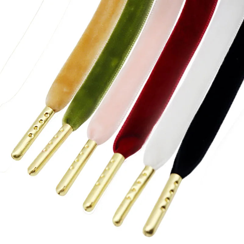 90120150180CM Length Wide Velvet Surface Shoelaces 6 Colors