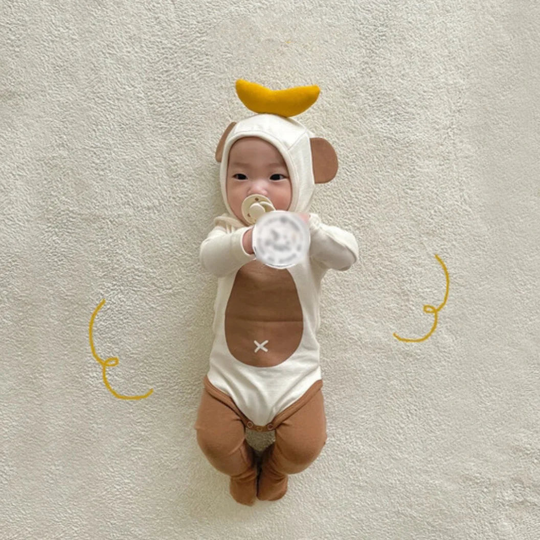 9407 Baby One-piece Clothes Autumn Monkey With Banana