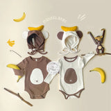 9407 Baby One-piece Clothes Autumn Monkey With Banana