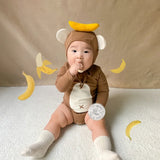 9407 Baby One-piece Clothes Autumn Monkey With Banana