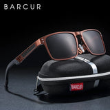 BARCUR Aluminium Magnesium Square Sunglasses Men Polarized Vintage