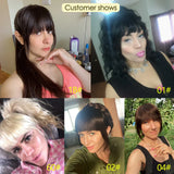 Human Hair Bangs 3 Clips 3D Blunt Cut