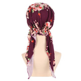 Muslims Women Turban Hat Headscarf Cotton Print Flower