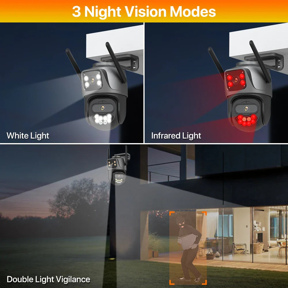 8MP 4K PTZ Wifi Camera Dual Lens Dual