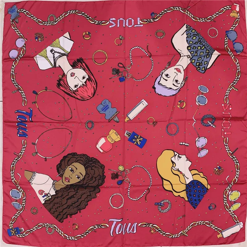 Spanishstyle oversized print handkerchief
