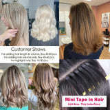 Mini Tape in Human Hair Extensions Double Side