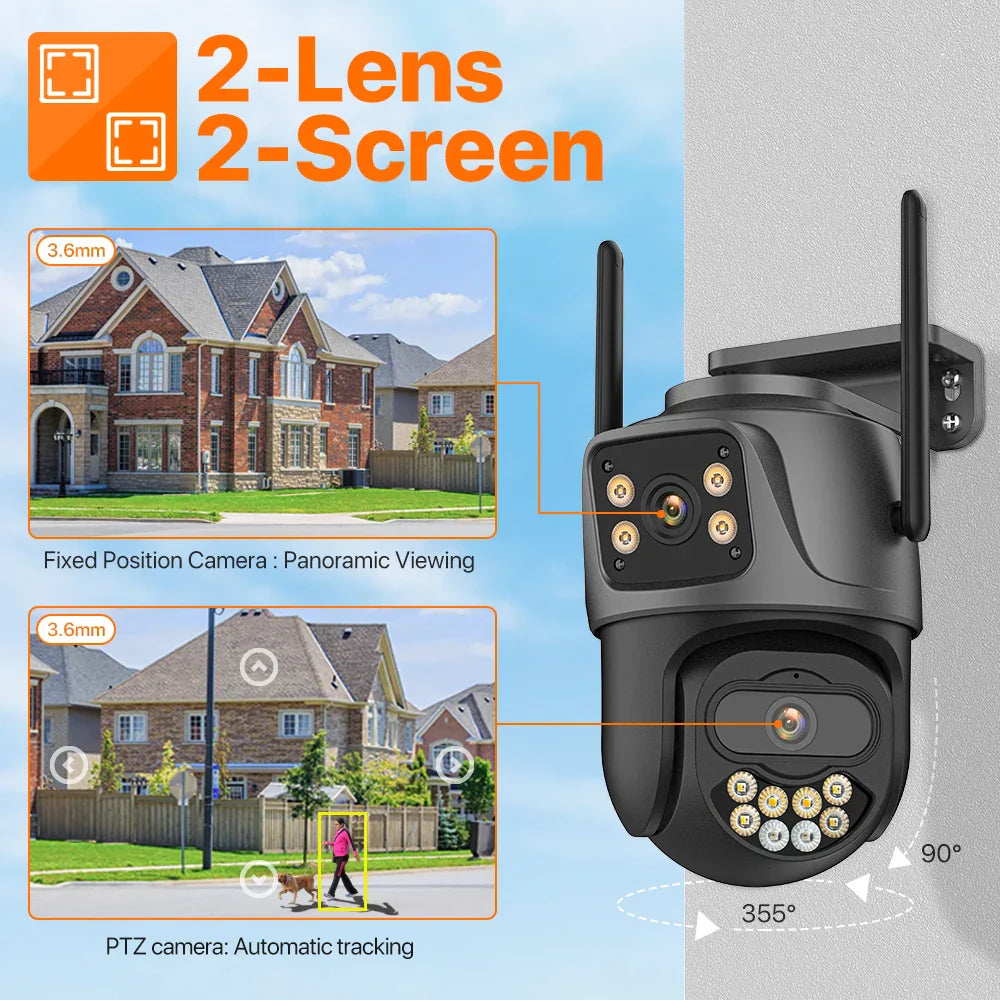 8MP 4K PTZ Wifi Camera Dual Lens Dual