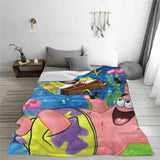 S-SpongeBob Cartoon Soft Plush Blanket,Flannel Blanket Throw Blanket