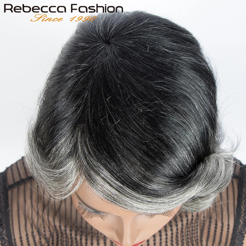 Grey Short Bob Human Hair Wig Colore 51#