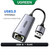 UGREEN USB Ethernet Adapter 1000/100Mbps USB3.0 HUB RJ45