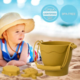 8pcs Beach Toys BPA-Free Silicone with Bucket & Sand
