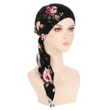 Muslims Women Turban Hat Headscarf Cotton Print Flower