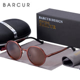 BARCUR Brand Light Weight Round Sunglasses Luxury Brand