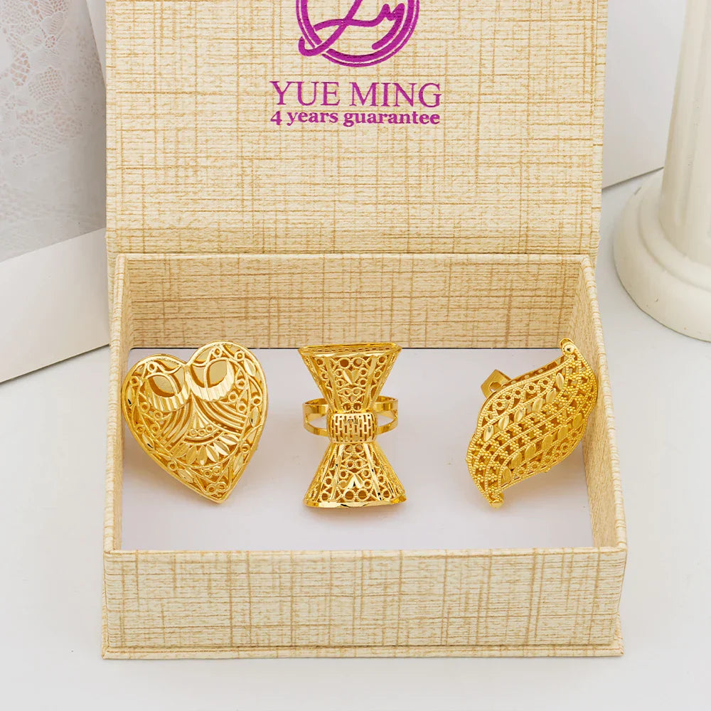 Italian Gold Plated Jewelry Set Unique Finger Ring