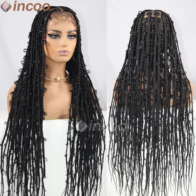 36 Inches Synthetic Lace Braided Wigs Butterfly Braids