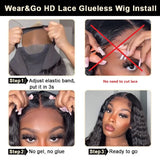 Deep Wave 4x4 Closure Glueless Wig Human Hair