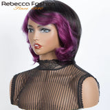 Grey Short Bob Human Hair Wig Colore 51#