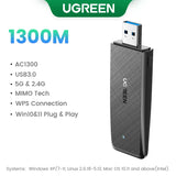 UGREEN WiFi Adapter AC650 AX1800 WiFi6/5 5G&2.4G USB