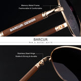 BARCUR Design Titanium Alloy Sunglasses Polarized Men's Sun