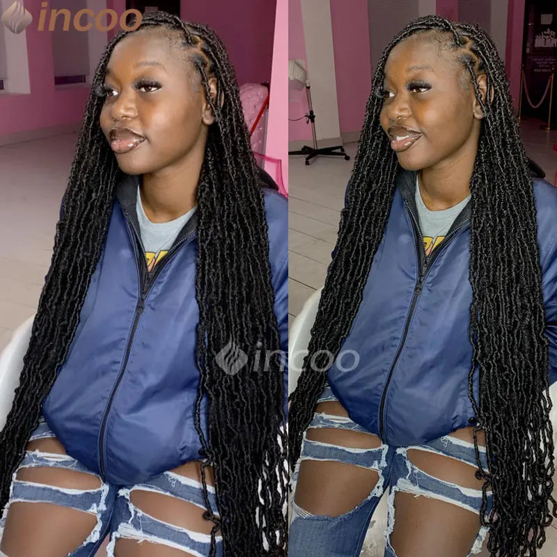 40 Inch Butterfly Locs Full Lace Braided Wigs