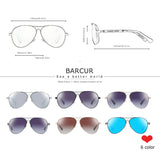 BARCUR Design Titanium Alloy Sunglasses Polarized Men's Sun