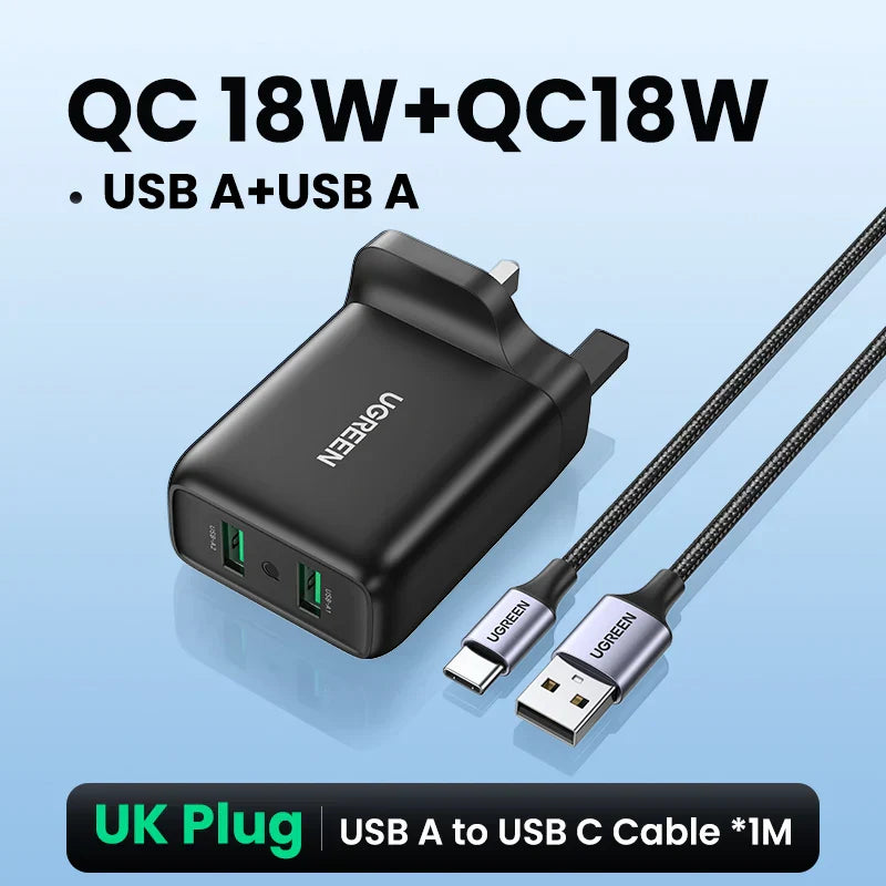 Ugreen USB Charger Quick Charge 3.0 36W Fast