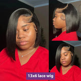 Short Bob Wig 13x4 Transparent Lace Frontal Wig