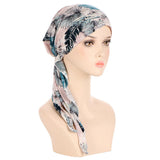 Muslims Women Turban Hat Headscarf Cotton Print Flower