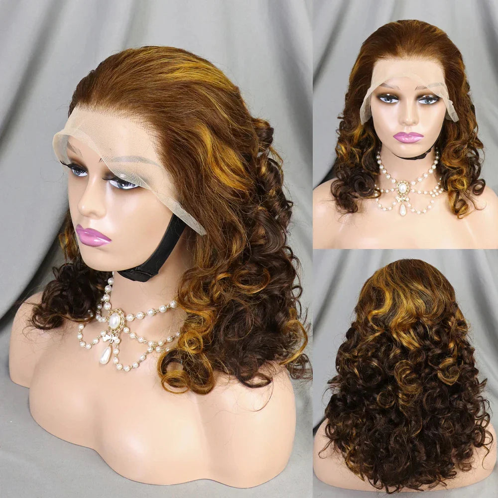 250% Density 427 Highlight Bouncy Curly Human Hair