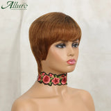 Ombre Brown Pixie Cut Bob Human Hair Wig