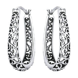 BAMOER 18K Gold Plated Filigree Hoop Earrings 925