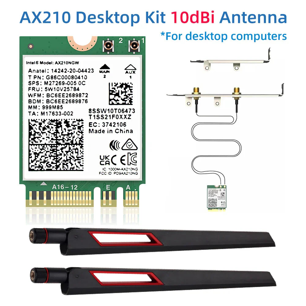 Wi-Fi 6E intel AX210 Wireless Network Cards 5374Mbps