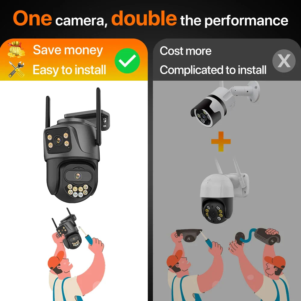 8MP 4K PTZ Wifi Camera Dual Lens Dual