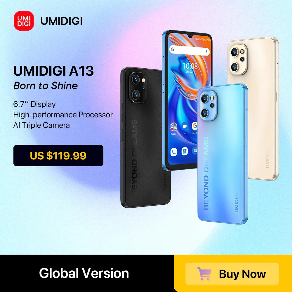 In Stock UMIDIGI A13 Android Smartphone Global Version