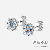 KNOBSPIN 1CT D Color Moissanite Earring S925 Sterling