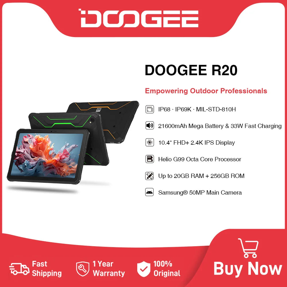 DOOGEE R20 Rugged Tablet 10.4 inch 2.4K Display