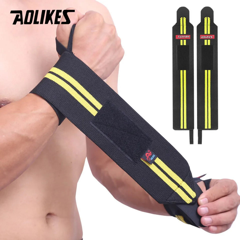 AOLIKES 1 Pair Wristband Wrist Support Weight Lifting