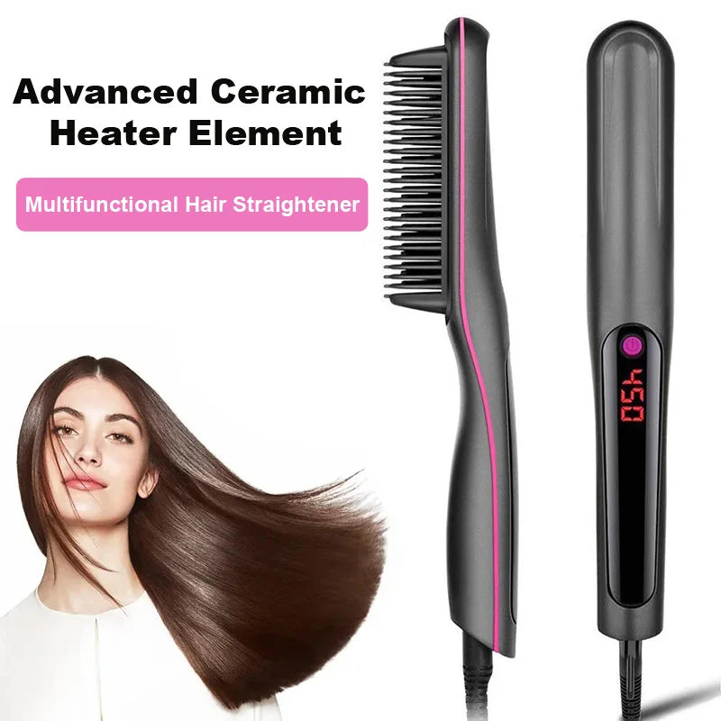 Hair Straightening Comb Anti-Scald Smooth Frizzy Hair Fast