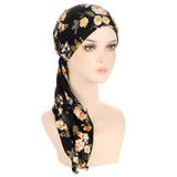 Muslims Women Turban Hat Headscarf Cotton Print Flower