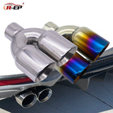 Car Double Outlet 63MM Exhaust Muffler Tip Universal